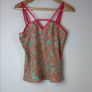 Tulle Pink and Green Floral Camisole Size Small